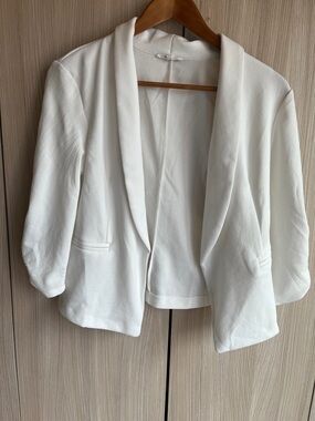 Maurices White Open-Front Shawl Collar Blazer